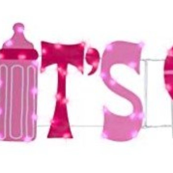 Gemmy Pink 'It's a Girl' Party yard sign with Lights!! - Picture 2 of 4